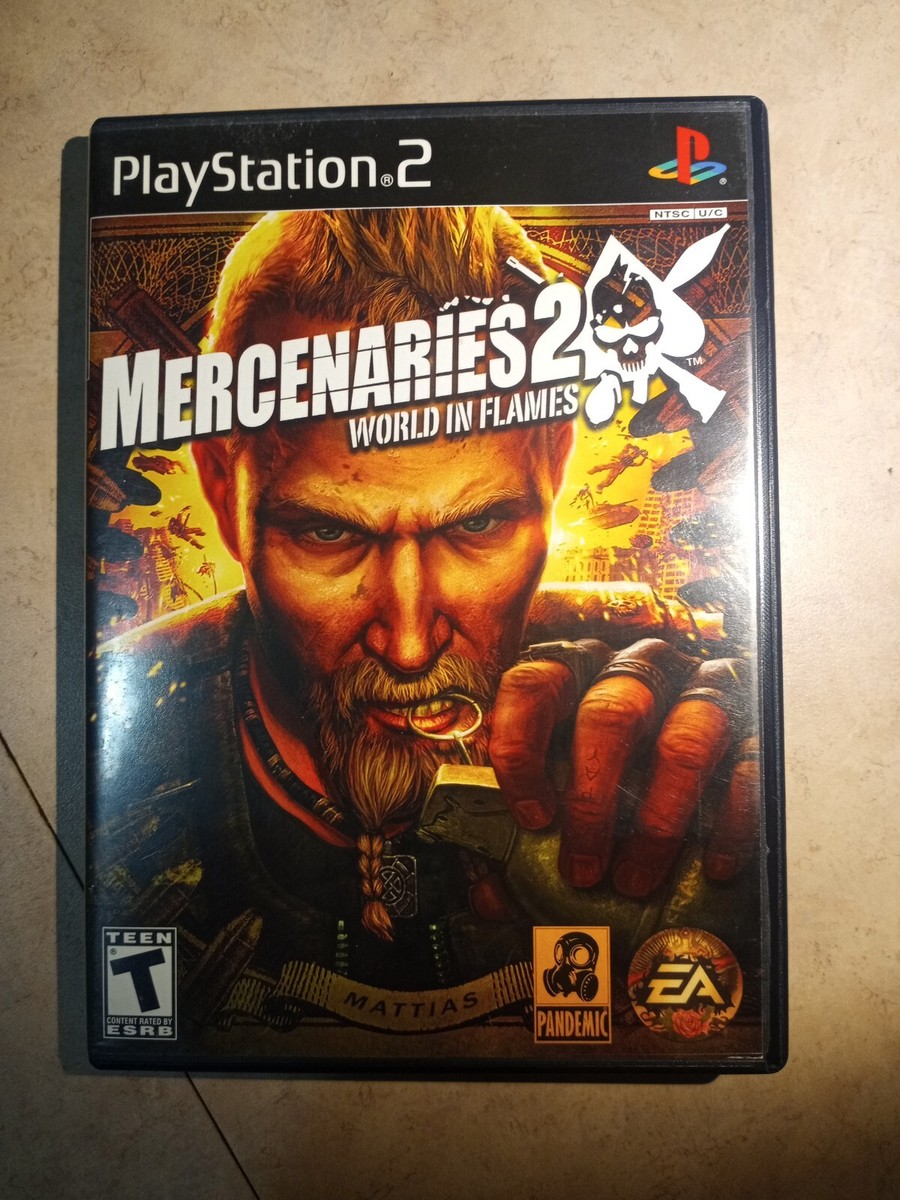 MERCENARIES 2: WORLD IN FLAMES *COMPLETE* PLAYSTATION 2