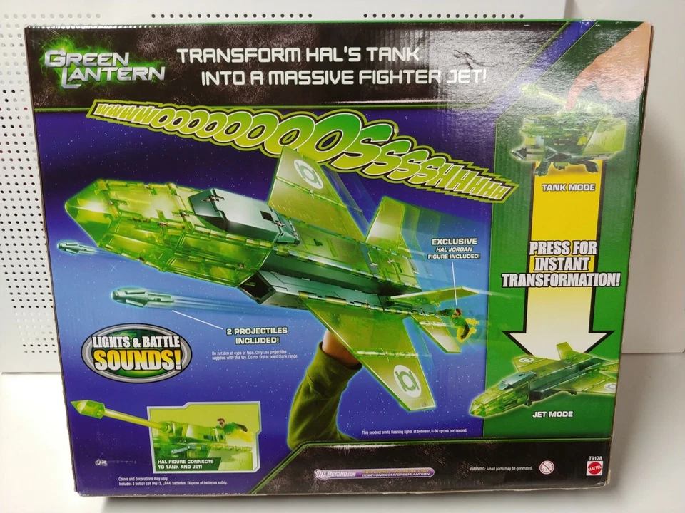 Tanque de batalla Mattel Green Lantern HAL Jordan Ring Blast Jet Battle Shifters. Foto 2 de 4