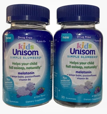 #ad Kids Unisom Simple Slumbers Grape Flavor 30 Gummies. 2pc. exp:11 2026 $16.99