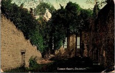 Cymmer Abbey Dolgelly Antique Souvenir Postcard Valentine PM Wakefield WOB Note