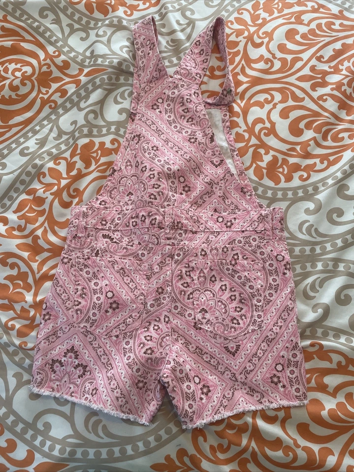 Girls Children’s PlaceFloral  Jean Overalls Size 6-7 NWOT pink - Image 3 of 3