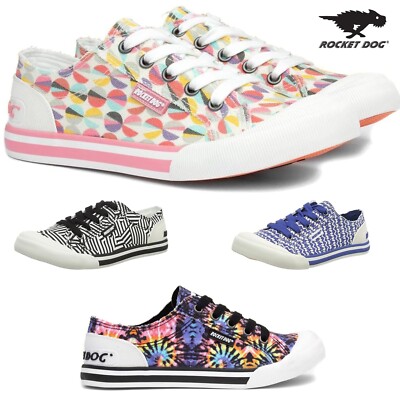 Womens Rocket Dog Jazzin Canvas Lace Up Flat Trainer Assorted Colours RRP  £50 UK