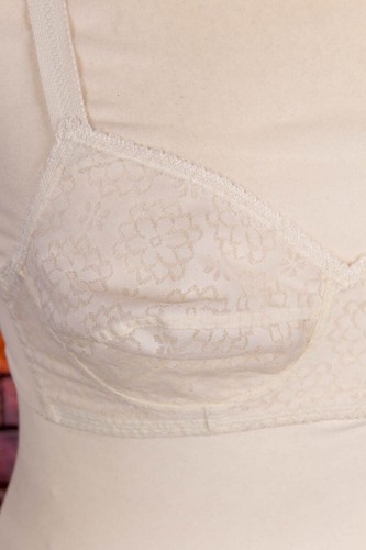 Vintage orig 80er BH weiß Spitze Bralette bügellos 70B - Picture 2 of 5