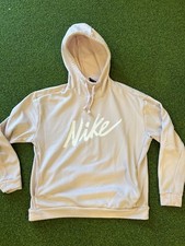 Nike Fleece Hoodie Pale Pink White sz S Athleisure pullover gym