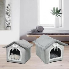 Kitten Kitty Shelter Warm Cave Nest Winter Indoor Cats Non Slip Cats Bed