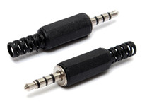 2 Pcs 3.5mm TRRS 4 Pole Audio Jack Replacement Stereo Male Plug Headphone Repair