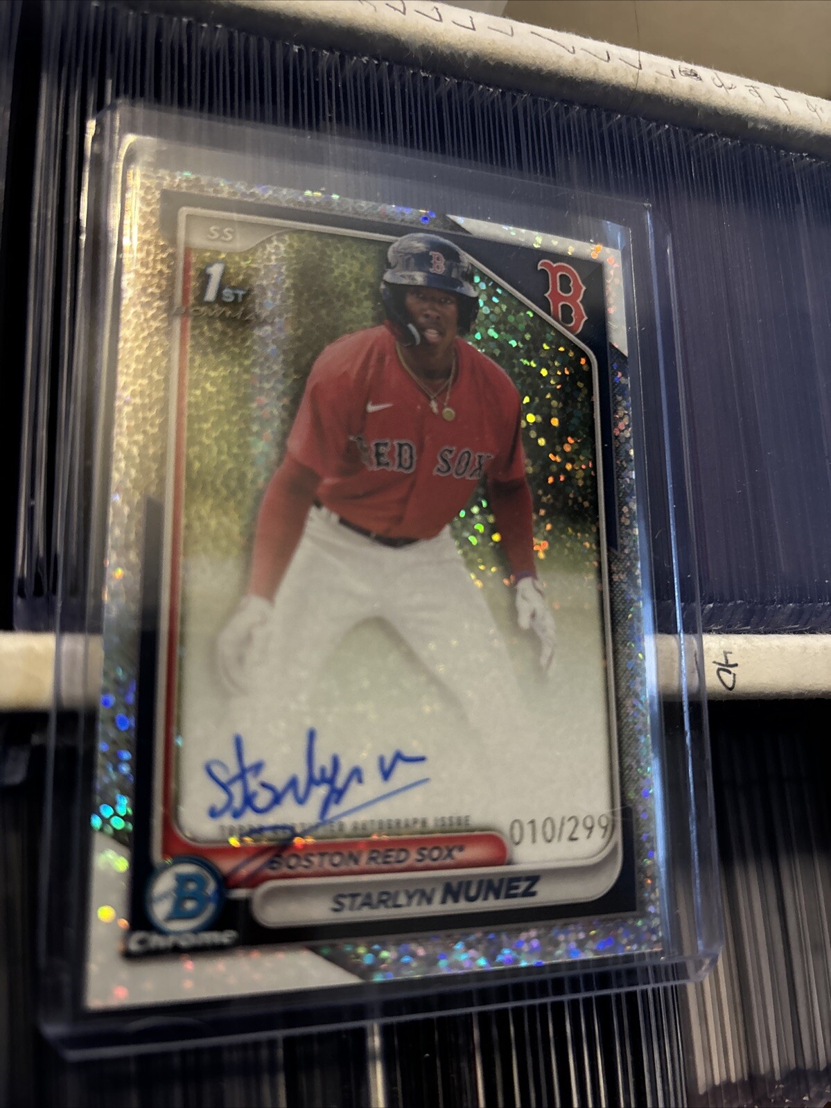 2024 Bowman Chrome 1st Bowman Auto Speckle Refractor Starlyn Nunez Auto /299