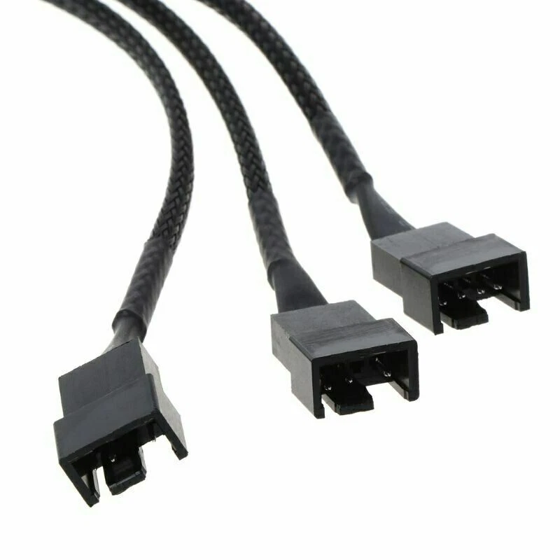 PC Fan Cable 4 pin PWM 1 to 2/3/4 ways Splitter Sleeved Extension Extender Cable - image 4 of 4