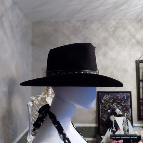 VTG Stetson Cowboy Hat 4X Beaver John B. Stetson Company Black leather band - Picture 4 of 24