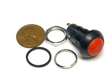 1 Piece RED Latching PUSH BUTTON SWITCH DC 6A N/O normally open on/off A35