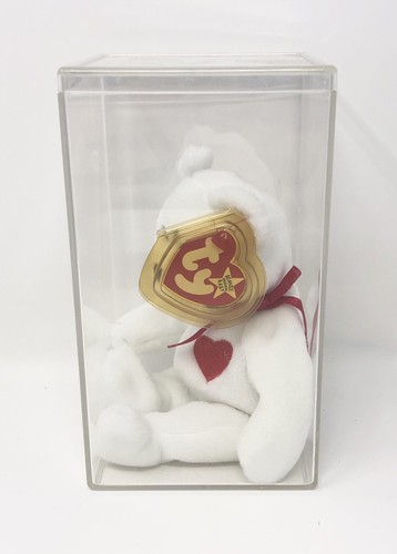 Valentino Beanie Baby 1993 seltene braune Nase neu mit Etikett und Aufbewahrungsbehälter - Bild 2 von 10
