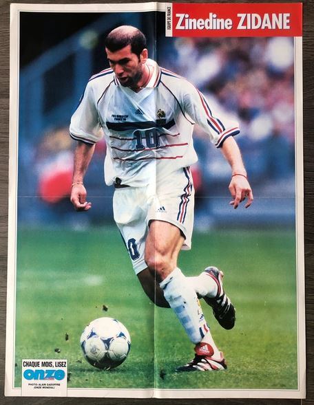 Poster Zinedine ZIDANE #10 - FRANCE 🇫🇷 1998 World Champion - Legend