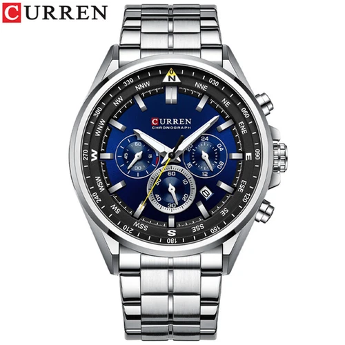 CURREN Fashion Watch Men Chronograph Wristwatch Business Steel Quartz Date Watch - Picture 15 of 28