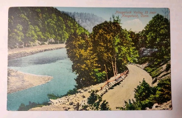 Postal de colección Naugatuck, CT Valley II River Stream View DB Old Connecticut 