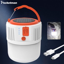 Bright 100000LM Solar LED Light Bulb Rechargeable Portable Camping Lamp 5 Modes