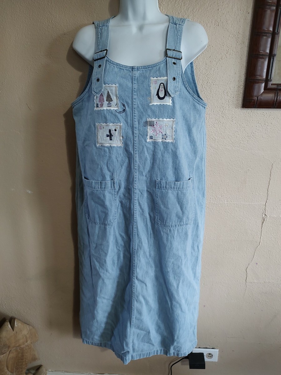 GUC Women's Denim Dressall Jumper Dress Winter Embroidery & Applique SZ  Medium | eBay