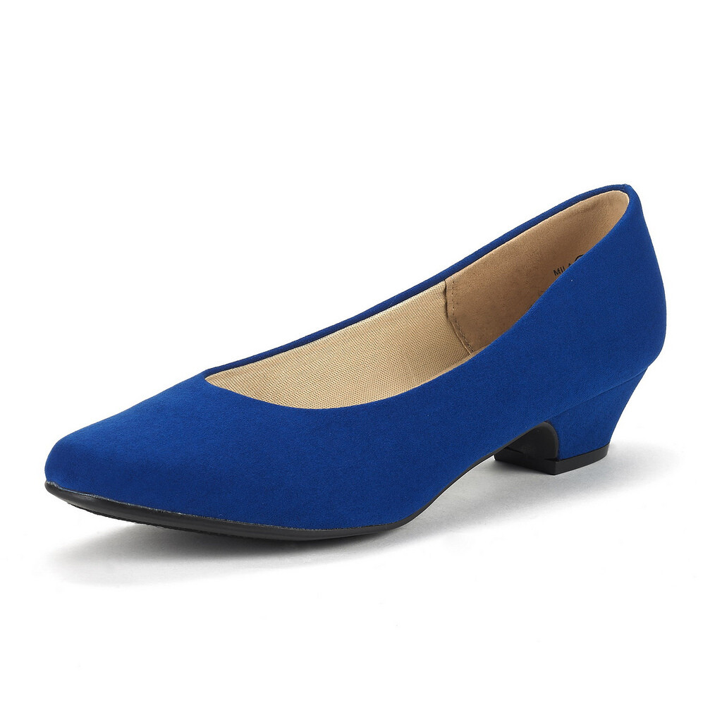 Women's Round Toe Low Chunky Heel Slip-On Pump Shoes | Comfort Office Dress  Shoes Size 5-11 Comfort Work Heels