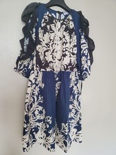 RED VALENTINO Oceano White Ruffle Trim Cotton Dress Sz 40