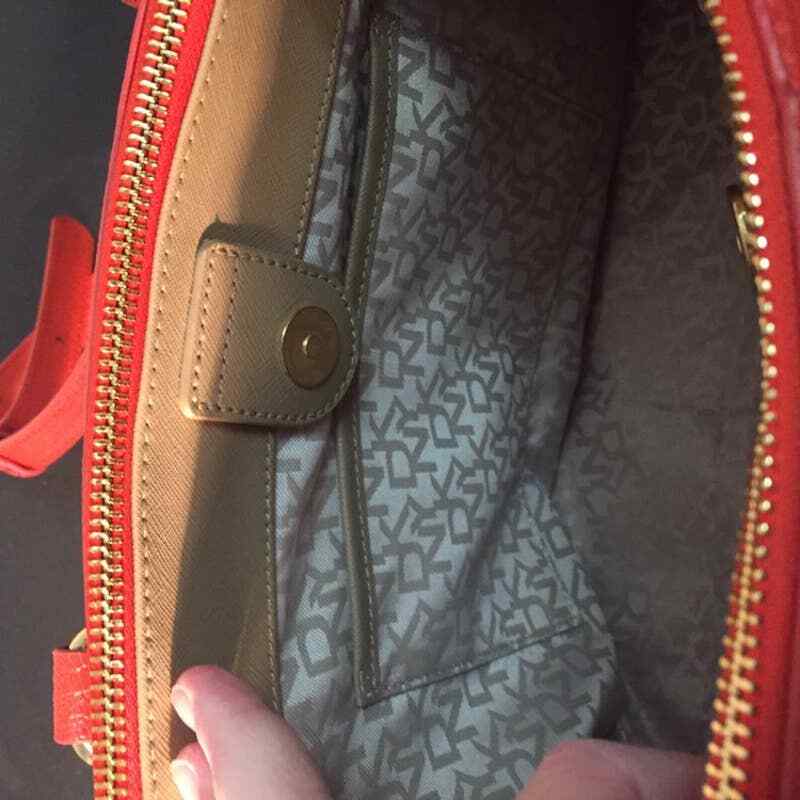 DKNY Orange 100 Leather Purse ON SALE eBay