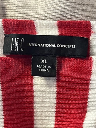 INC International Concepts Women Pullover Tan Red Striped Sweater Size XL - Picture 3 of 5
