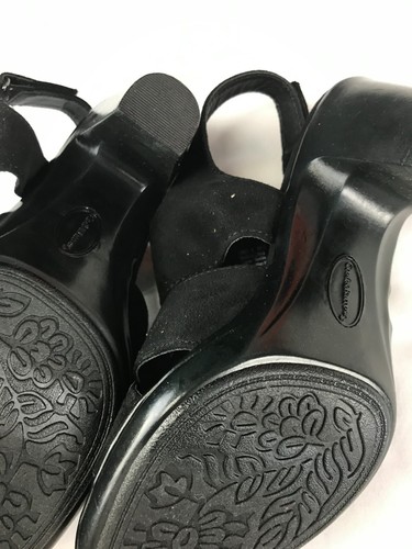 Croft & Barrow Ortholite Black High Heel Open Toe Sandals Size 6 Medium - Picture 9 of 15