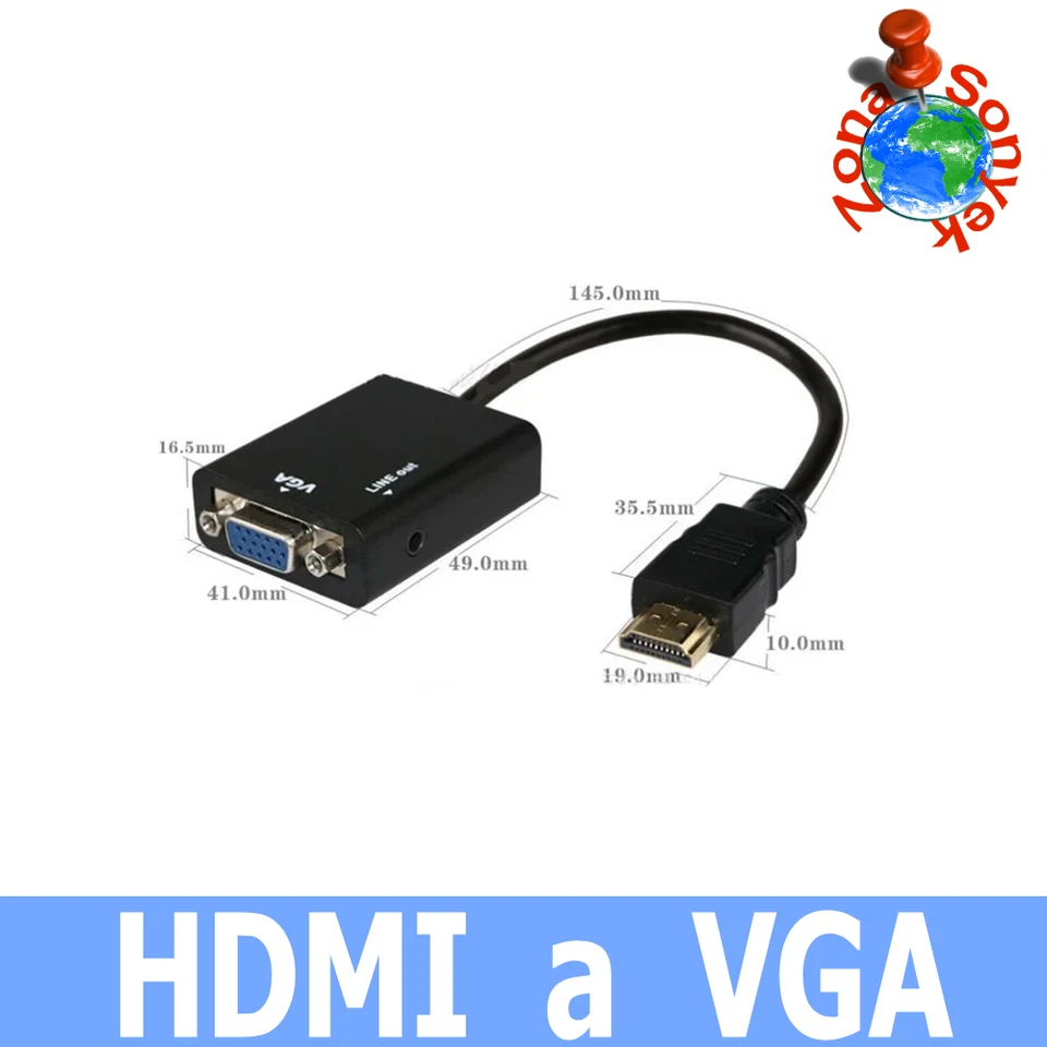Convertidor HDMI a VGA mas Audio ( incluimos el cable : conector Jack 3,5 ) - Imagen 2 de 3