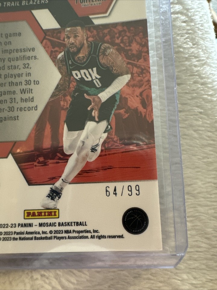 Damian Lillard 202223 Panini Mosaic 64/99 Montage Purple Bucks 10 eBay