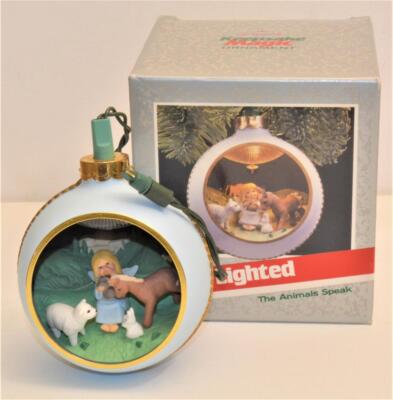 Feder 1989 Hallmark Handgefertigter Beleuchtete Tiere Speak Weihnachten Ornament