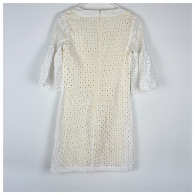 Trina Turk Eyelet Lace White Yellow Sheath Dress Size 2 | eBay