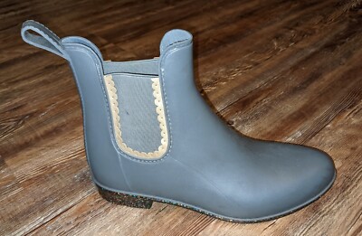 Jack Rogers Sallie grey rubber rain ankle boots size M
