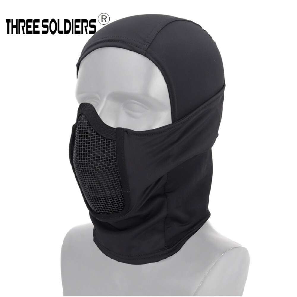 Tactical Balaclava Steel Mesh Face Mask Camo Full Hat Neck Scarf