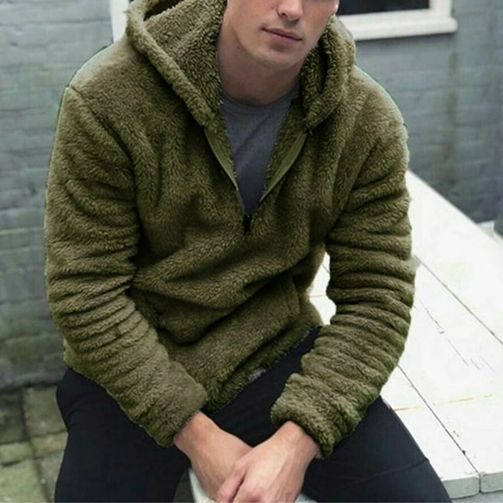 Fluffy hoodies top for men