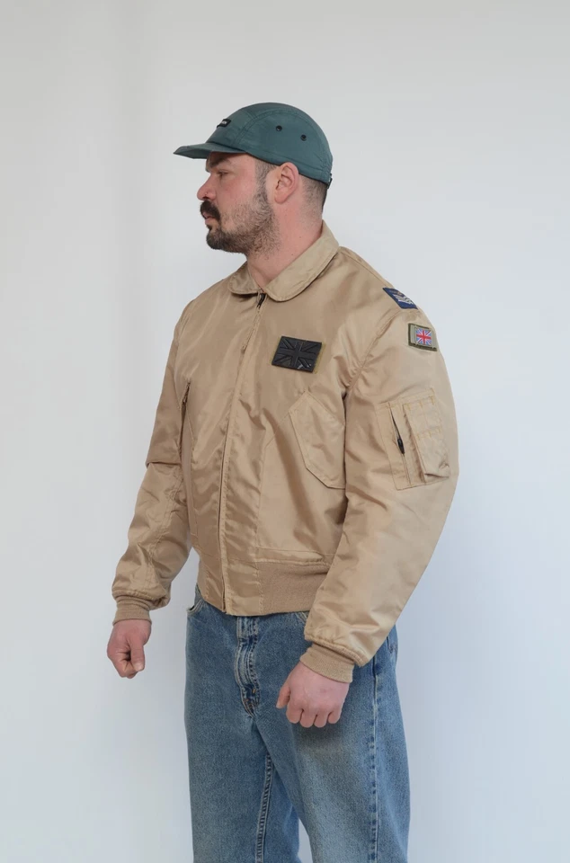 Vintage Men's Beige Nylon Jacket Flyers Summer Type CWU - 36/P Size L (42-44) - Image 3 of 4