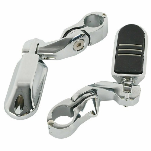 32mm Chrome Highway Engine Guards Long Angled Footpeg Pegs Mount Fit