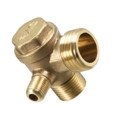 3 Way Brass Check Valve 3/8PTx1/2PTxM10 Pneumatic Accessory for Air Compressor