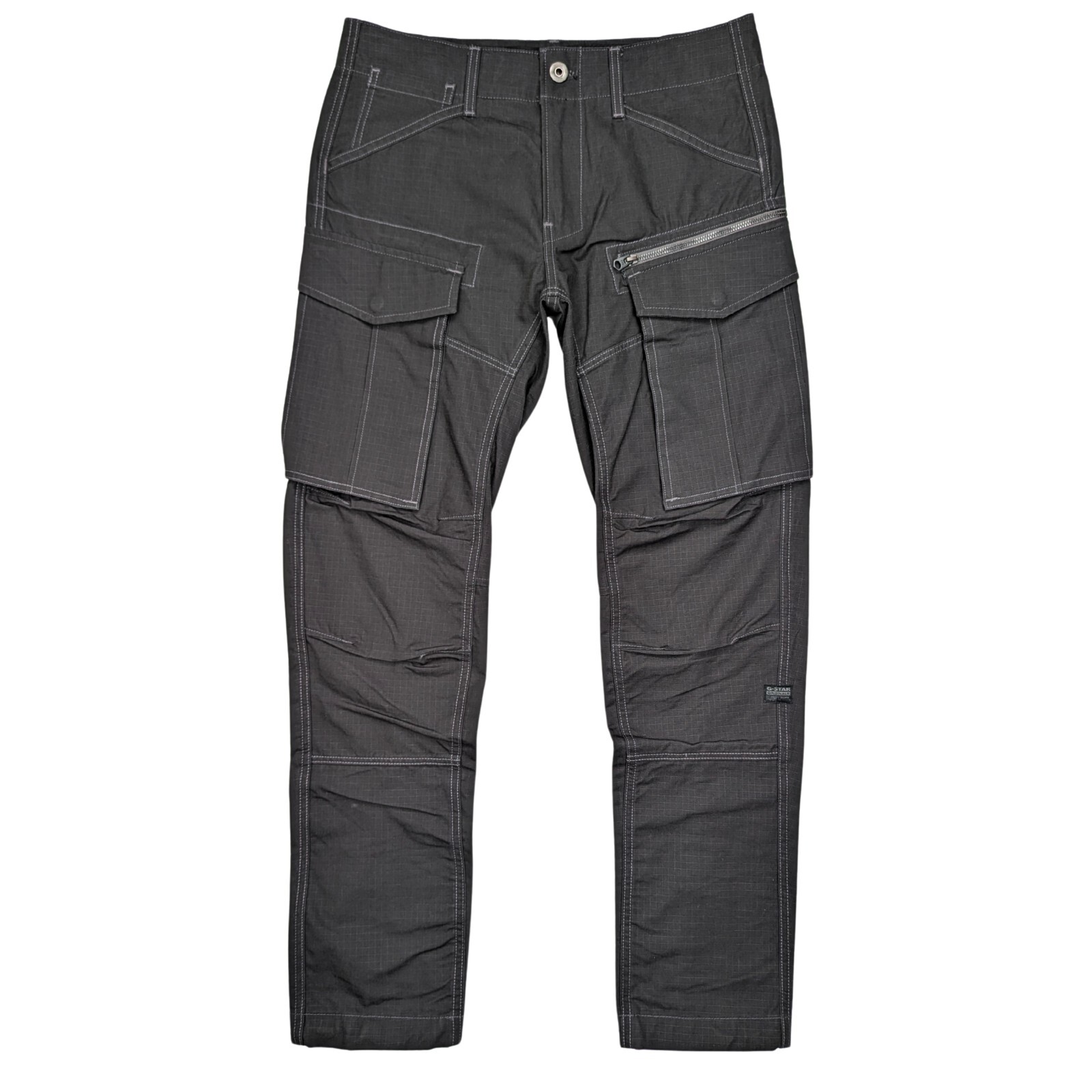 Pantalones cargo G-Star RAW Rovic cremallera 3D Ripstop para hombre 30x32 tácticos cónicos *NUEVOS*