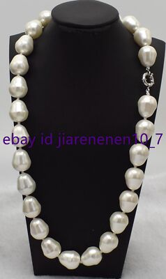 HUGE LARGE 20MM SOUTH SEA MULTICOLOR BAROQUE SHELL PEARL NECKLACE 18