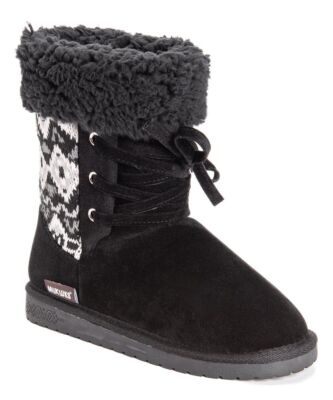 MUK LUKS WOMEN'S MELBA FLAT WARM FASHION WINTER BOOTS sz 8, 10, EBONY GREY 15027