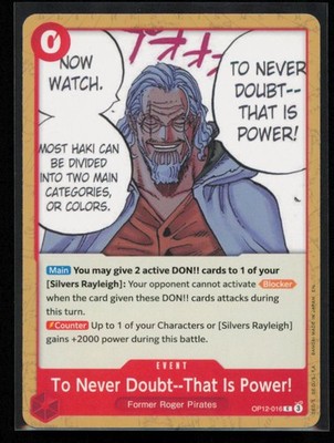 To Never Doubt--That Is Power! OP12-016 One Piece Legacy of the Master Common NM