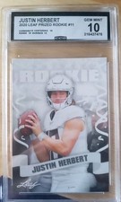 2020 Leaf Prized Rookie #11 Justin Herbert RC Gem Mint 10 Los Angeles Chargers