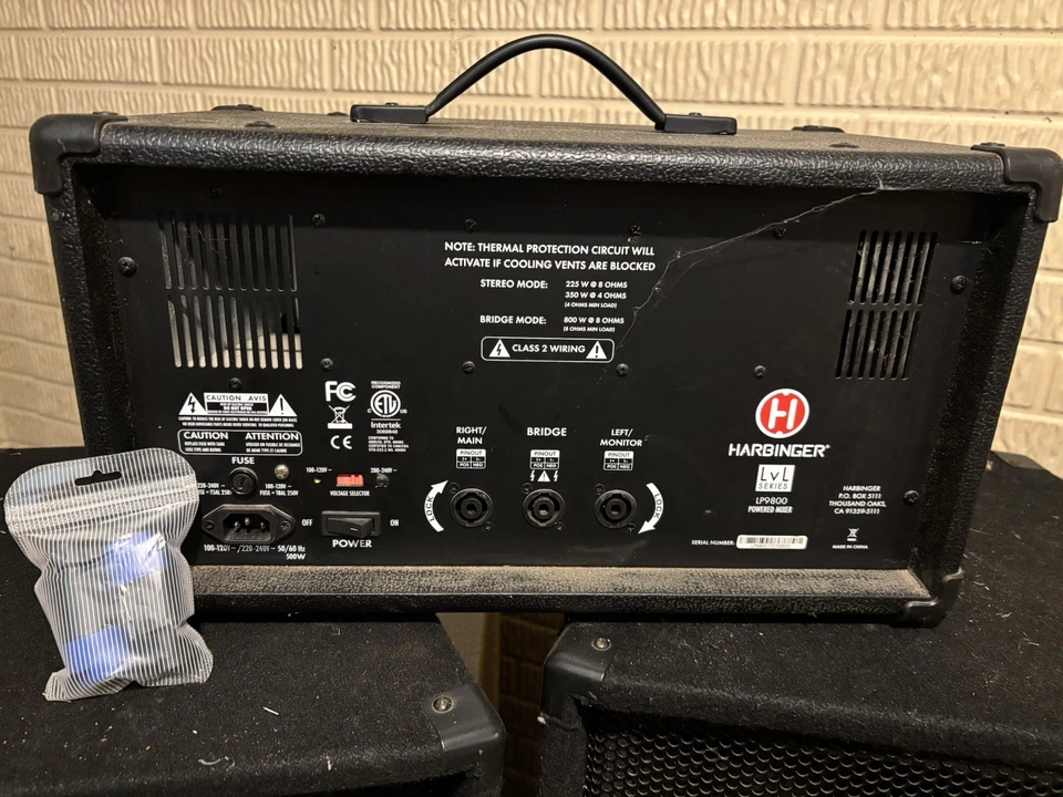 Sistema de megafonía Harbinger LVL Lp9800 con altavoces y monitores Peavy Pa probado funciona Foto 3 de 4