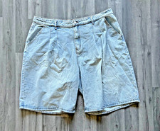 Cider 5XL UK 24 Women's Jeans Jorts Shorts Denim Light Washed Blue Skater Grunge
