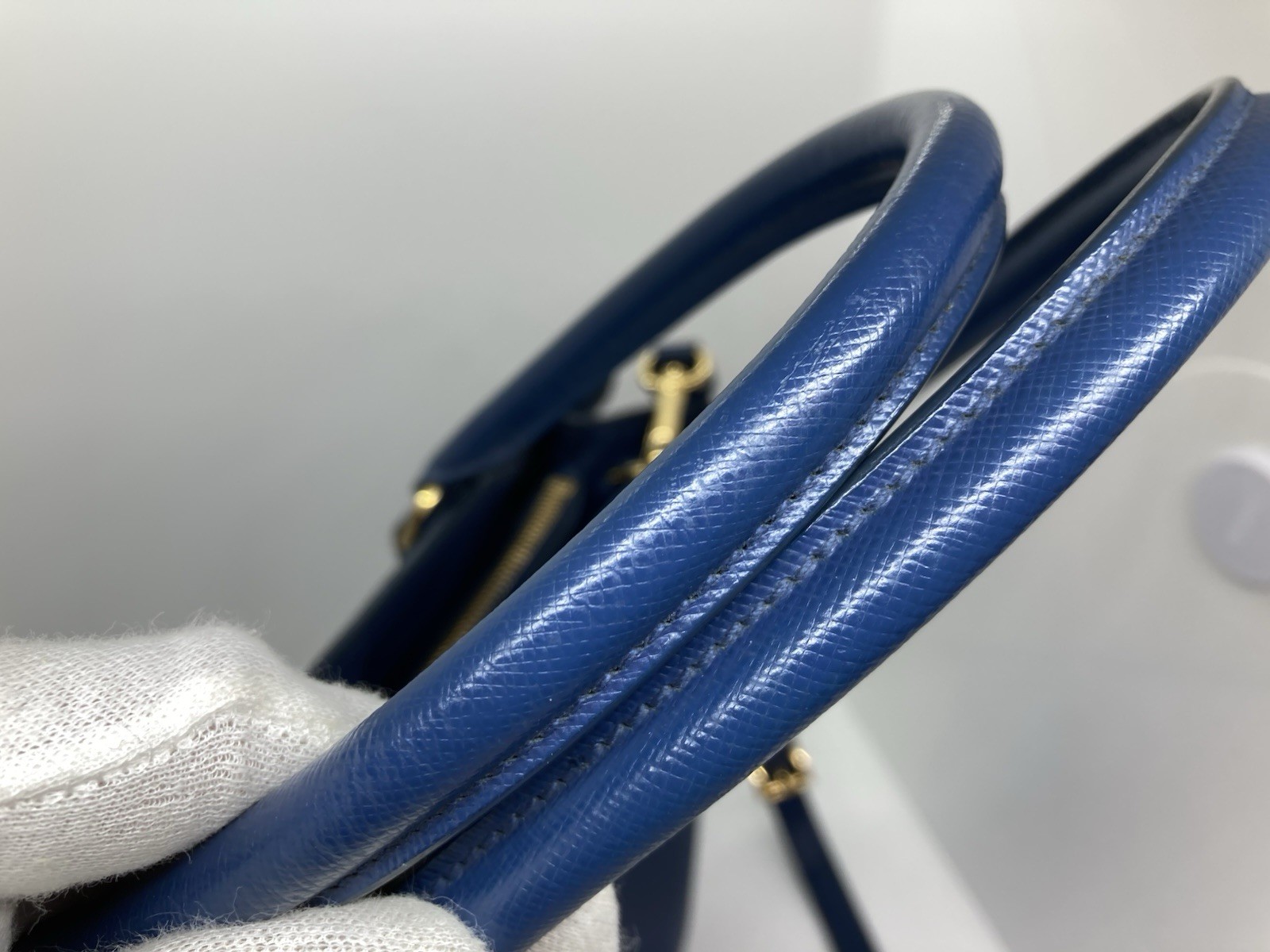 used PRADA Galleria Saffiano leather Blue 2Way Shoulder Hand bag Tote 29113 thumbnail 23