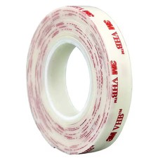 3M 4930 Foam Tape, White, 5 Yd L, 1/2 In W
