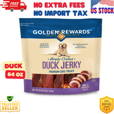 Golden Rewards Duck Flavor Premium Dry Jerky Treats for All Dogs, 64 oz