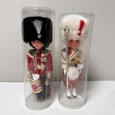 Set Of 2 Vintage Scottish Sleepy Blink Eye Plastic Doll 1950's Kilt Soldier