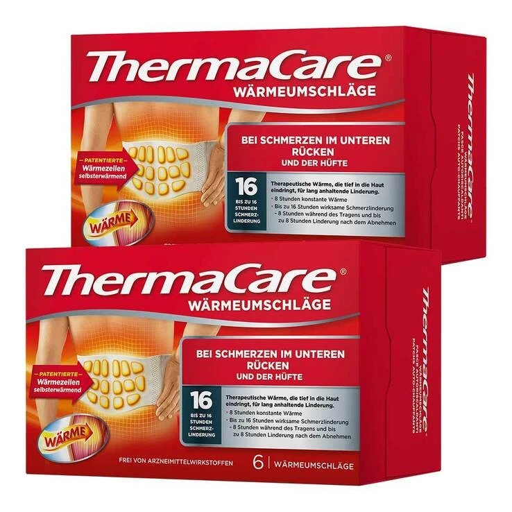 Thermacare Rückenumschläge S-XL zur Schmerzlinderung · 2x6 St · PZN 08032432