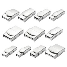 11pcs Stainless Steel Watch Band Clasps Silver Rectangle for Watch Bracelet DIY