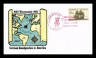 US COVER GERMAN IMMIGRATION TRICENTENNIAL FDC HAND CANCEL PANDA CACHET INSERT