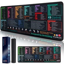 HURUC Excel Cheat Sheet Desk Pad 31.5L x 11.8W inches, medium 31.5L x 11.8W 